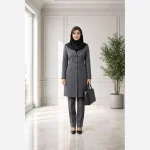 ست اداری اطلس جنس پرشیادونخ اعلا رنگ طوسی و دودی - تصویر 6