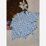 شومیز گره ای چاپی پاپیونی جنس پری صابونی شیشه ای فری سایز - تصویر 10