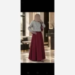 ست کراپ و دامن دخترانه کت فوتر و دامن مخمل کبریتی - تصویر 2