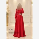 ماکسی مجلسی زنانه حدیث پولکی جنس ساتن کش - تصویر 4