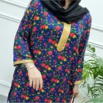 پیراهن ساحلی زنانه گلدار یقه طلا کوب جنس سوپر نخ اعلا فری سایز - تصویر 5