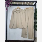 ست تیشرت یقه کوبایی و شلوار مردانه جنس کبریتی فتیله ای فری سایز رنگ بندی متنوع - تصویر 8