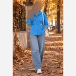 شومیز گلدوزی پاییزه جنس لینن پاییزه مناسب سایز 38 تا 46 - تصویر 6