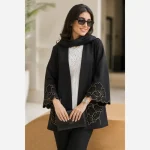مانتو زنانه گلدوزی کرپ مازراتی مدل آلند - تصویر 3