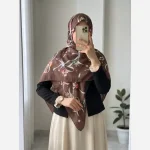 روسری طرحدار پاییزی نخی درجه یک قواره 140 - تصویر 3