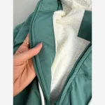 سویشرت کاپشنی بچگانه رویه شمعی ضخیم برزنتی داخل پشم شیشه ببعی قواره آزاد باکسی - تصویر 7