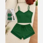 ست نیم تنه و شورتک کبریتی زنانه کشسانی عالی - تصویر 3