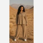 ست شومیز و شلوار زنانه جنس کوک دوزی سایز بزرگ رنگ بندی متنوع - تصویر 3
