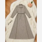 کفتان پیردوپل پشمی پاییزه و زمستانه فری سایز کمربنددار - تصویر 5