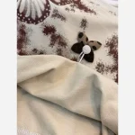 بلوز شلوار دخترانه دورس طرح پروانه رنگ سفید کرم شکلاتی سایز 45 تا 65 - تصویر 4