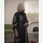 مانتو گلدوزی شده مدل رویسا پارچه شانتون اسلپ قد 109 سانت - تصویر 10
