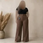 شلوار مازراتی زنانه قد 100 رنگ قهوه ای سایز 36 تا 42