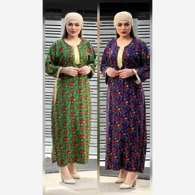 d30ede4c-7527-4a99-9119-4d62ee072de7 پیراهن ساحلی زنانه گلدار یقه طلا کوب جنس سوپر نخ اعلا فری سایز - تصویر 1