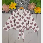 شومیز گره ای جنس الیزه درجه یک مناسب سایز 38 تا 50 - تصویر 8