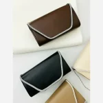 کیف مجلسی نگین کاری شده دور نگین بند دوشی زنجیری رنگبندی - تصویر 3