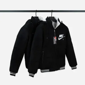 کاپشن دورو کلاه دار مشکی پارچه مموری درجه یک سایز XL و XXL