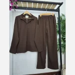 ست تیشرت یقه کوبایی و شلوار مردانه جنس کبریتی فتیله ای فری سایز رنگ بندی متنوع - تصویر 9