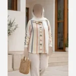 شومیز یقه مردونه لینن مدل ژینا سایز 36 تا 48 - تصویر 9