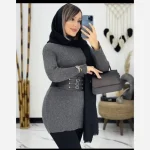 گپ بافت بلند میله ای زنانه فری سایز - تصویر 2