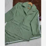 ست کت و شلوار اسپرت کتان کش رها فری سایز رنگ سدری و خاکی - تصویر 8