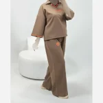 ست تیشرت شلوار هرمس جنس دبل مازراتی گرم بالا پاییزه فری سایز - تصویر 10