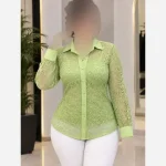 شومیز گیپور با پارچه ترک و خرج کار جولیا - تصویر 4