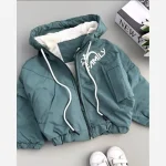 سویشرت کاپشنی بچگانه رویه شمعی ضخیم برزنتی داخل پشم شیشه ببعی قواره آزاد باکسی - تصویر 3