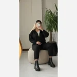 ست سه تیکه سویشرت کراپ و شلوار دورس پنبه تو کرکی مدل انجل سایز 36 تا 46 - تصویر 6