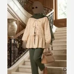 مانتو عروسکی وال ژاکارد گل گچی مدل آیسل تک سایز - تصویر 10