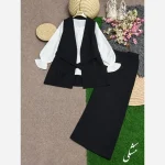 ست چهارتیکه زنانه مدل ملنا جنس بزیاق ریزشی اعلا رنگ مشکی سرمه ای قهوه ای سوخته سایز فری - تصویر 5