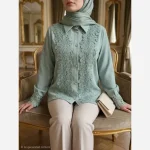 شومیز زنانه جنس توکی کراش مدل آیسو سایز 36 تا 58 - تصویر 6