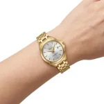ساعت مچی زنانه سیکو کالکشن طلایی صفحه سفید تقویم دار موتور کوارتز ژاپن - تصویر 4