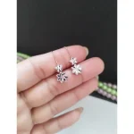 گوشواره نقره زنانه آویز عیار 925 با روکش طلا سفید طرح خاص - تصویر 10