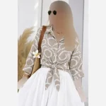 شومیز گره ای جنس الیزه درجه یک مناسب سایز 38 تا 50 - تصویر 15