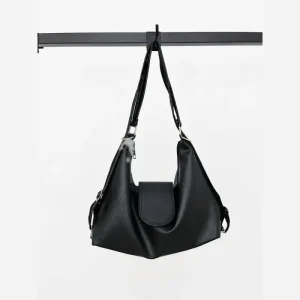 کیف دوکاره دوشی و کوله پشتی شرانگ وارداتی رنگ مشکی شکلاتی سایز 22 در 33