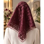 مینی اسکارف گیپور چهار گوش طرح سنگی ابعاد 70 در 70 سانتی متر - تصویر 8